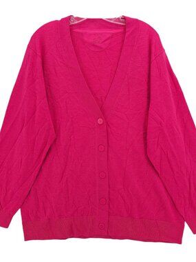 WOOLX  Gia Sweater Cardigan Pink 100% Merino Wool EUC Women's Size 1X